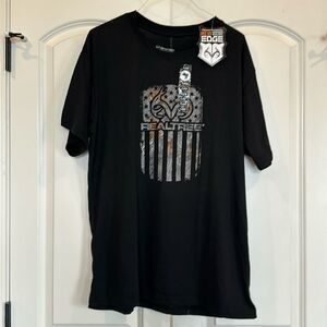 RealTree Edge by Staghorn Creek Men's Black Short Sleeve Logo T-Shirt XXL